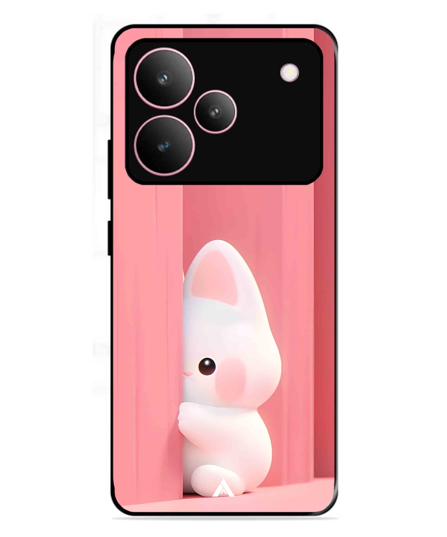 Pink Bunny Metal Back Cover Phone Case for Realme P4