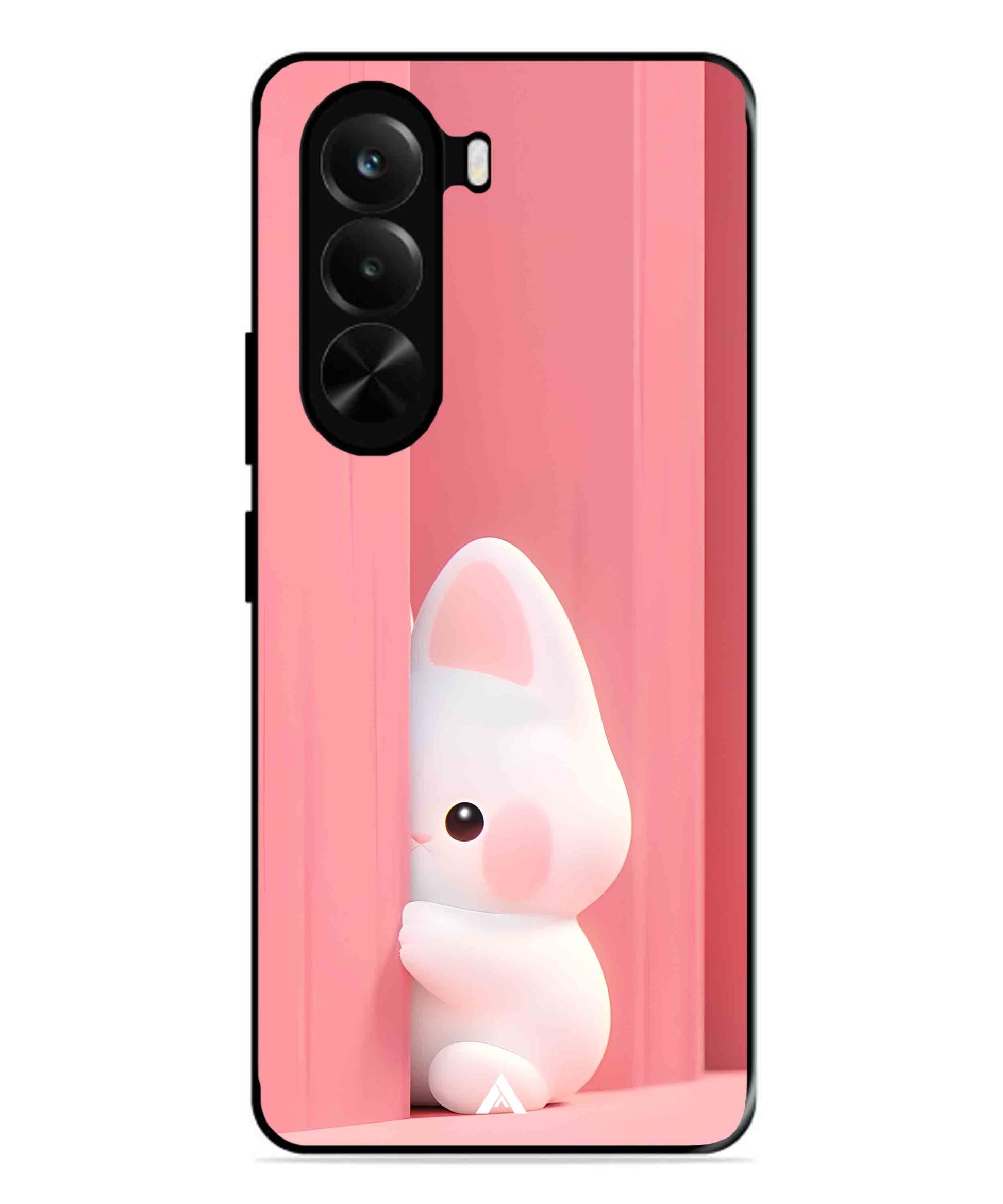 Pink Bunny Metal Back Cover Phone Case for Realme P4X