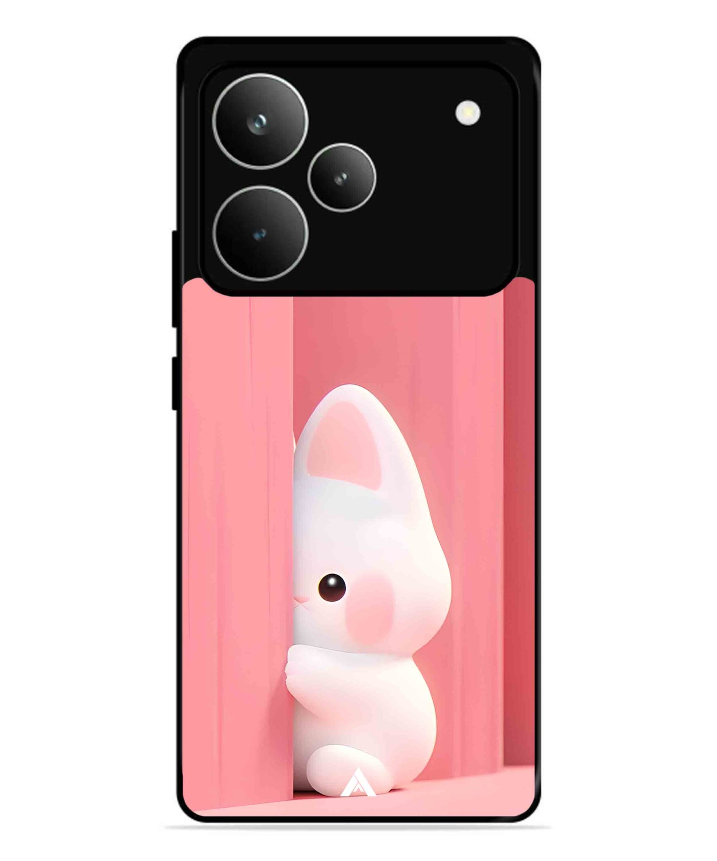 Pink Bunny Metal Back Cover Phone Case for Realme P4 Pro