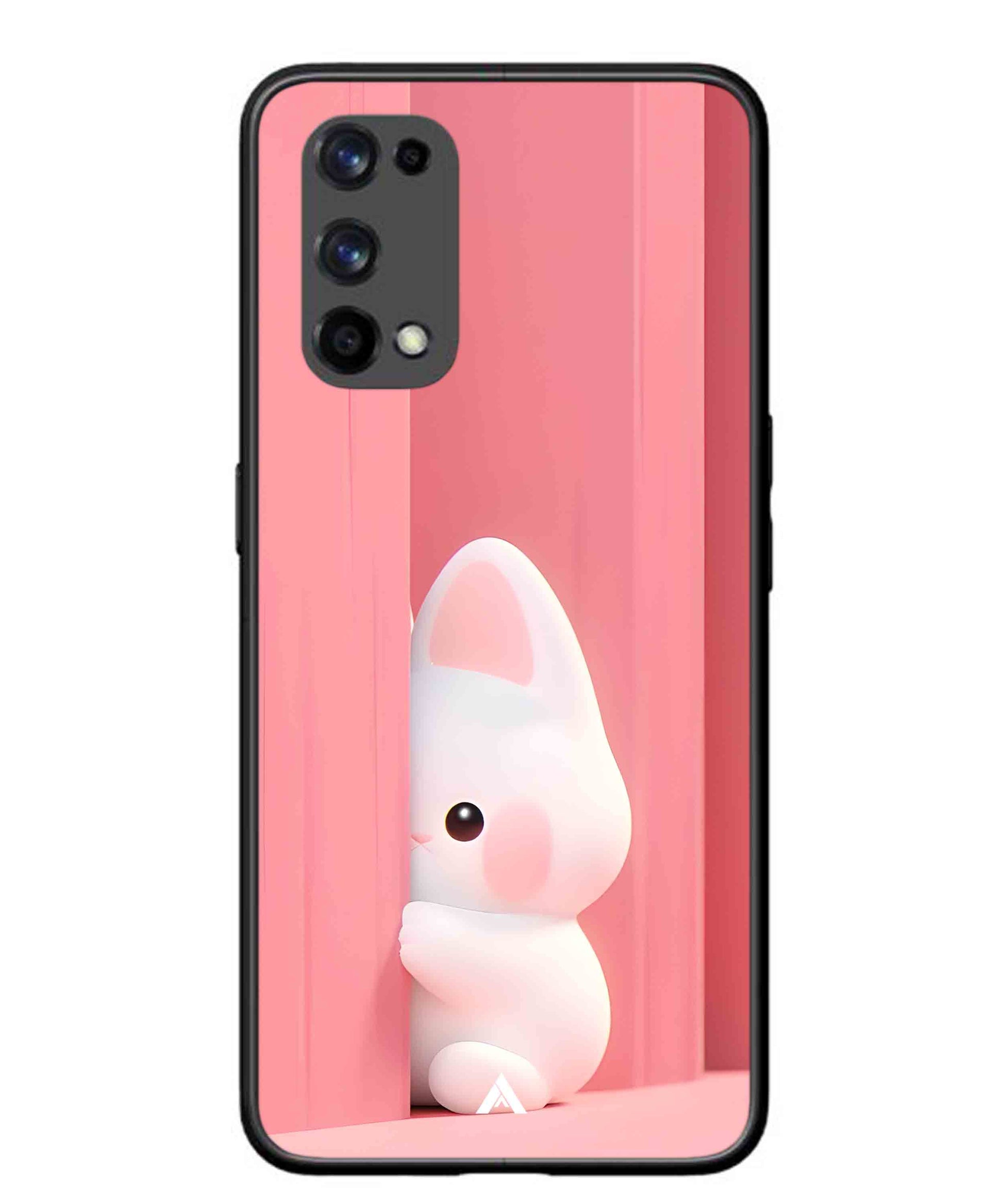 Pink Bunny Metal Back Cover Phone Case for Realme X7 Pro