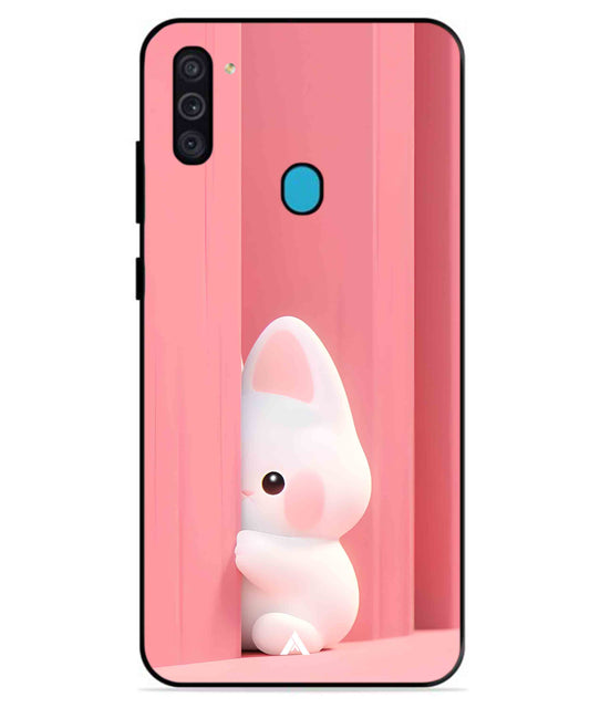 Pink Bunny Metal Back Cover Phone Case for Samsung Galaxy A11