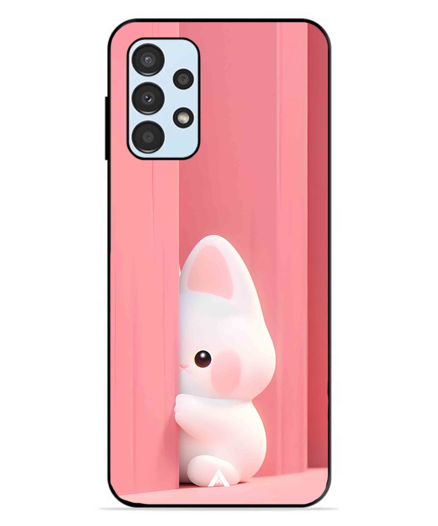 Pink Bunny Metal Back Cover Phone Case for Samsung Galaxy A13 4G
