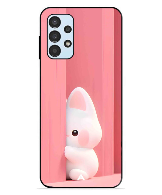 Pink Bunny Metal Back Cover Phone Case for Samsung Galaxy A13 4G
