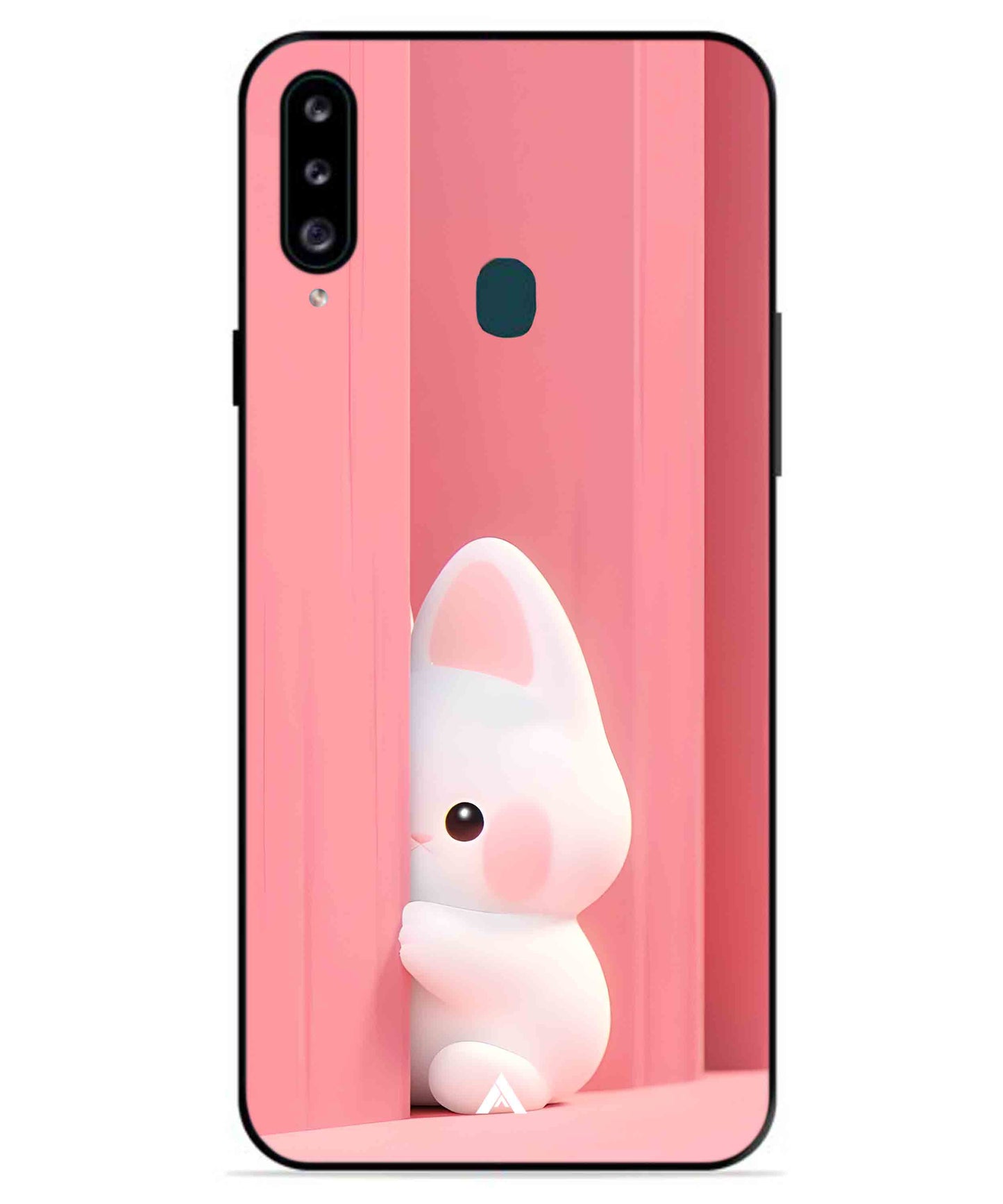 Pink Bunny Metal Back Cover Phone Case for Samsung Galaxy A20s