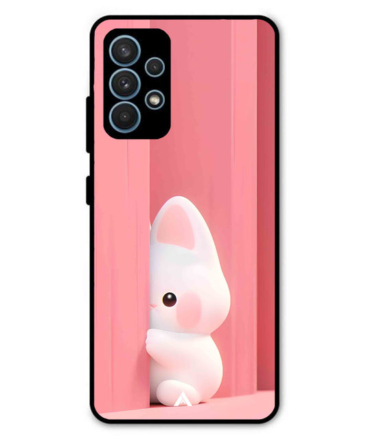 Pink Bunny Metal Back Cover Phone Case for Samsung Galaxy A32 5G
