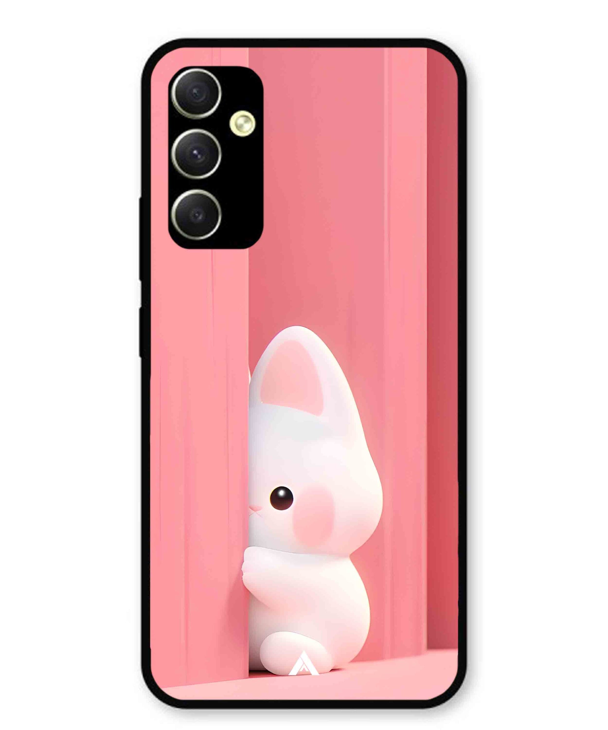 Pink Bunny Metal Back Cover Phone Case for Samsung Galaxy A34 5G