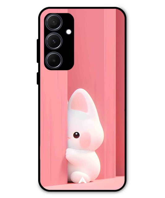 Pink Bunny Metal Back Cover Phone Case for Samsung Galaxy A35