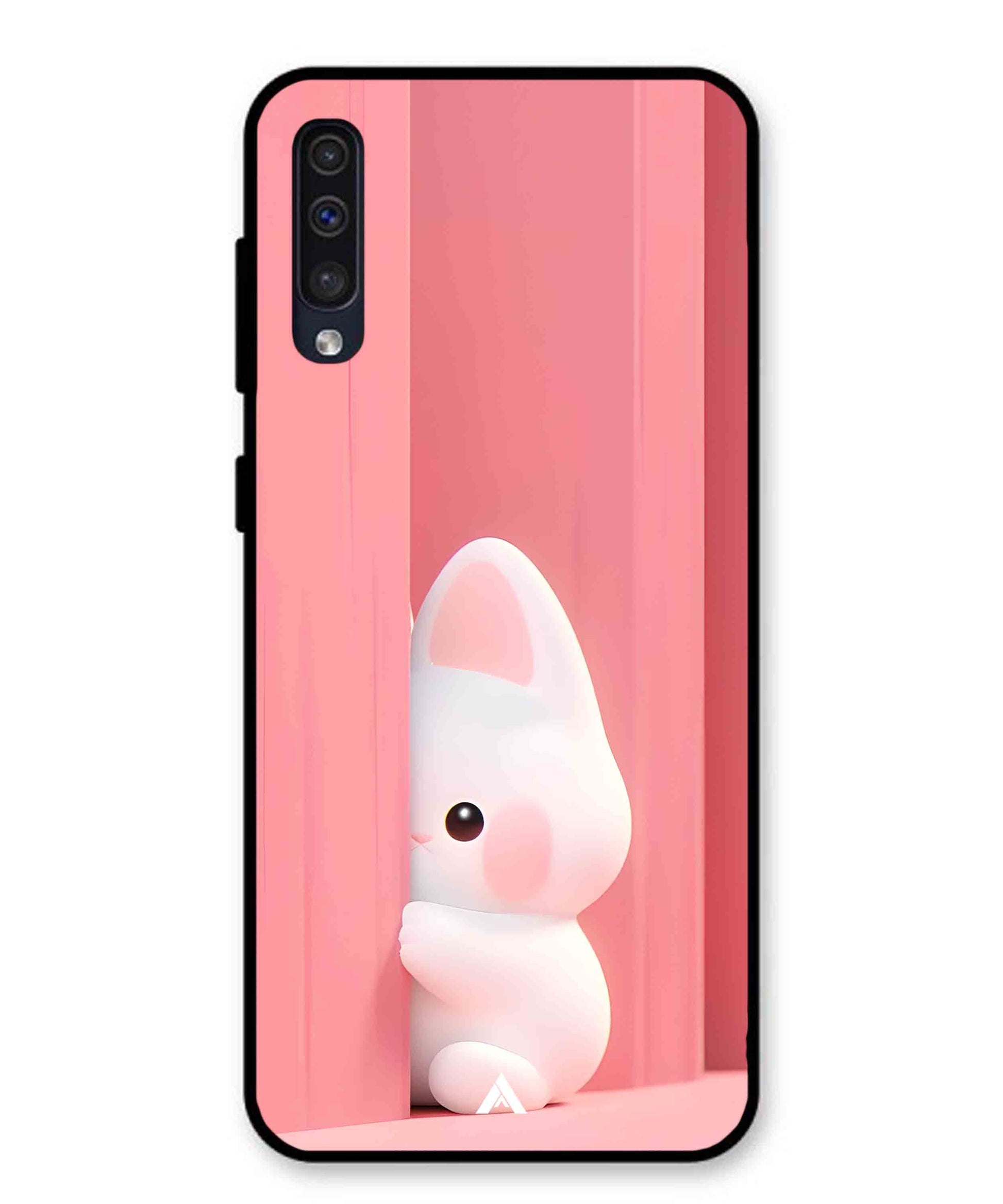 Pink Bunny Metal Back Cover Phone Case for Samsung Galaxy A50