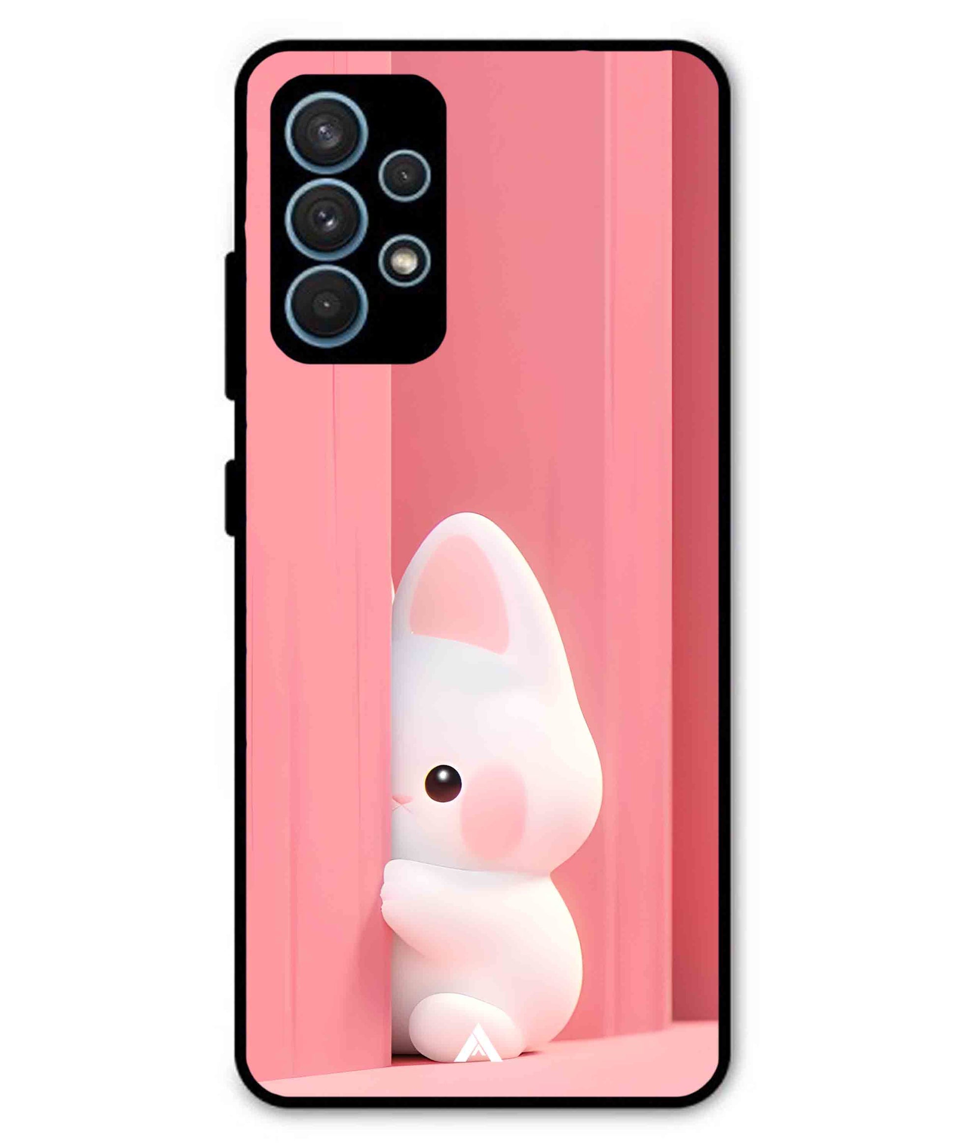 Pink Bunny Metal Back Cover Phone Case for Samsung Galaxy A52