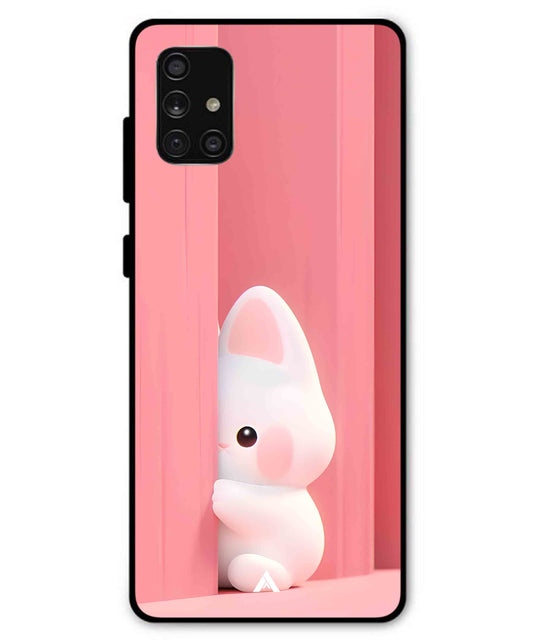 Pink Bunny Metal Back Cover Phone Case for Samsung Galaxy A71