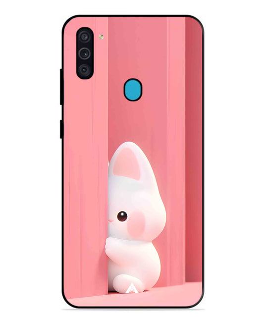 Pink Bunny Metal Back Cover Phone Case for Samsung Galaxy F11