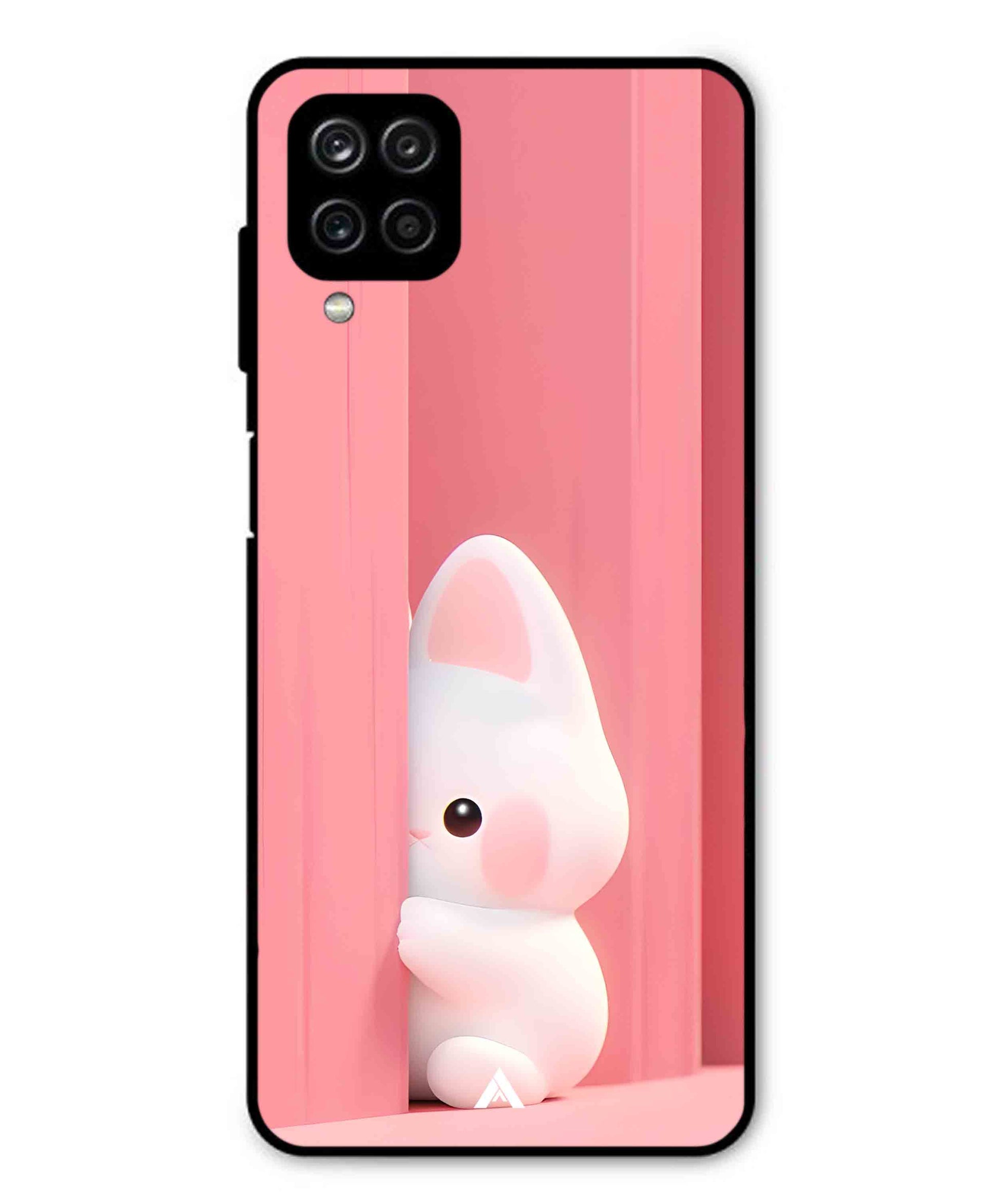 Pink Bunny Metal Back Cover Phone Case for Samsung Galaxy F12