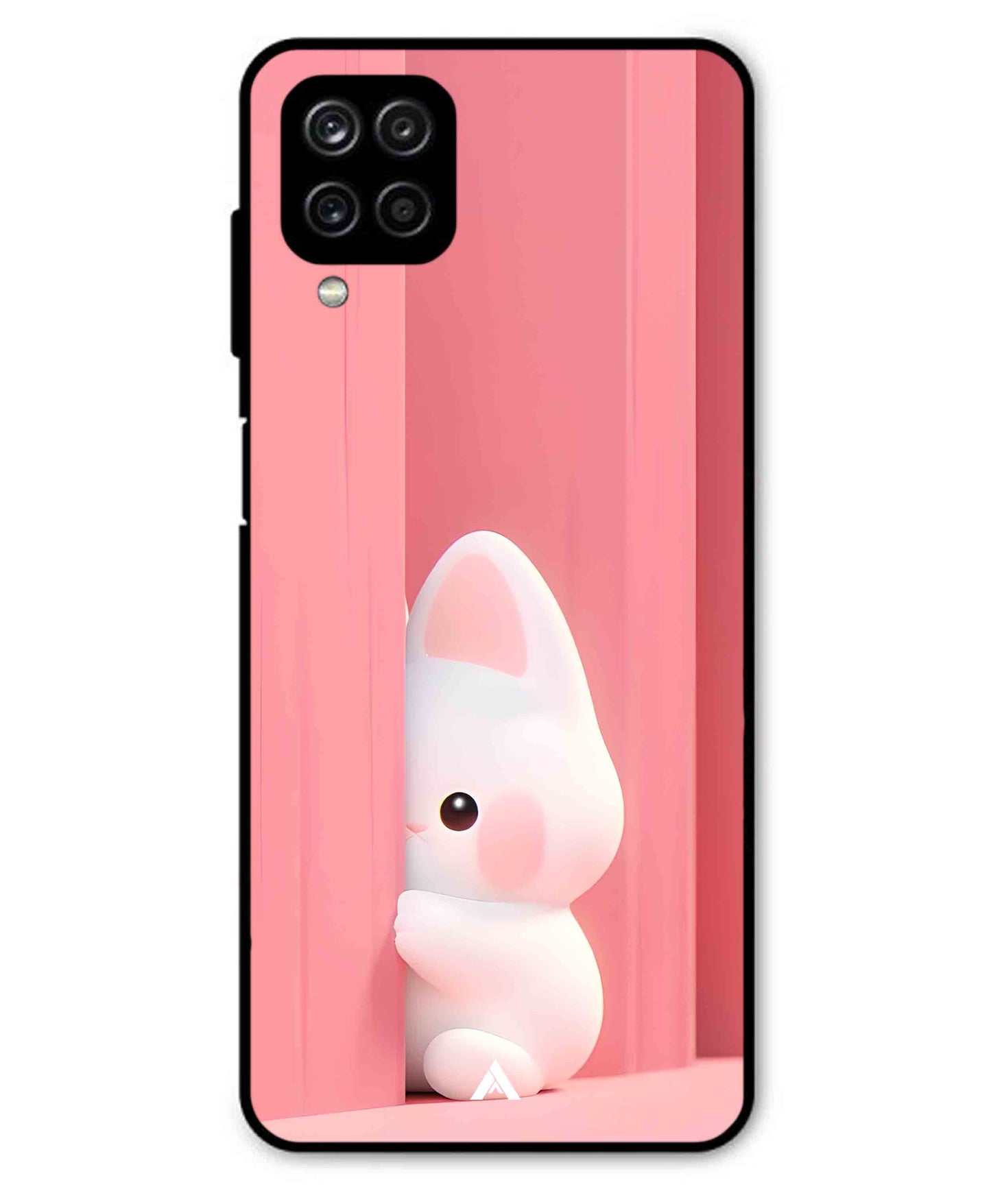Pink Bunny Metal Back Cover Phone Case for Samsung Galaxy F22