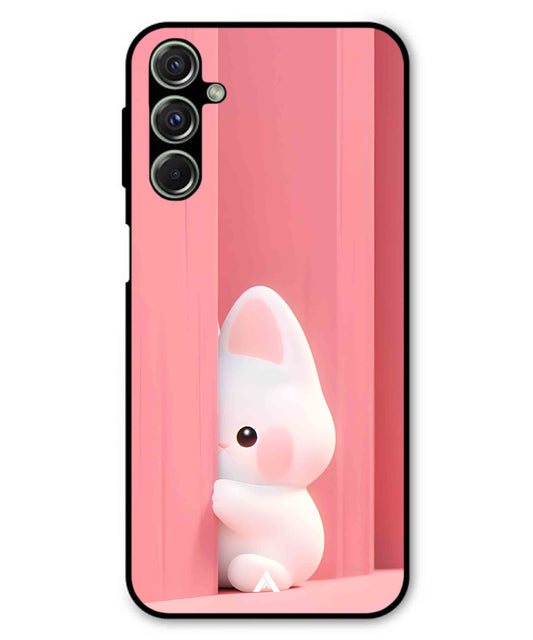 Pink Bunny Metal Back Cover Phone Case for Samsung Galaxy F34