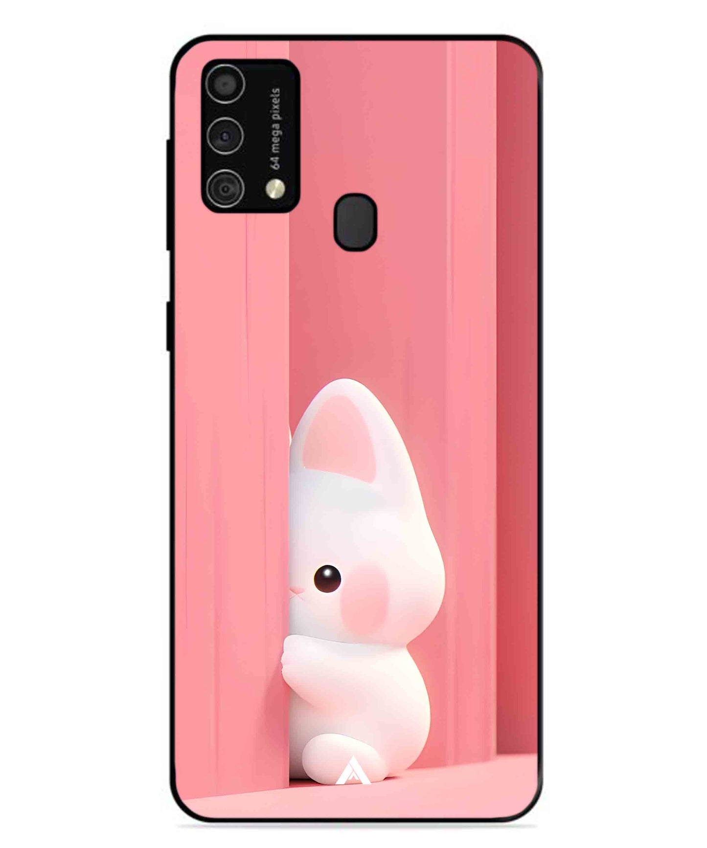 Pink Bunny Metal Back Cover Phone Case for Samsung Galaxy F41
