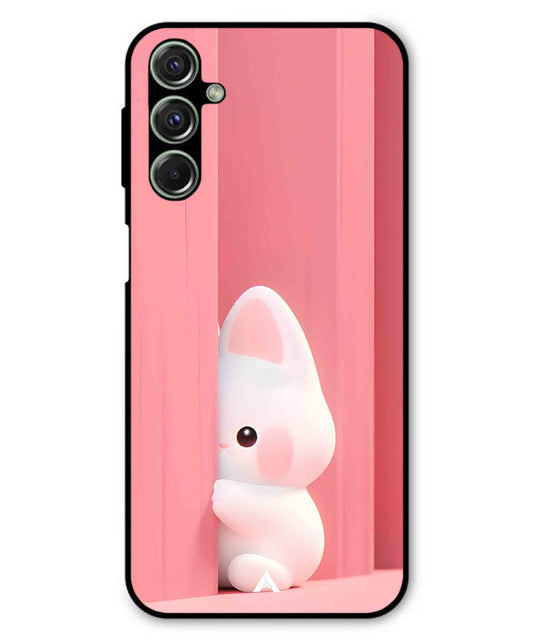 Pink Bunny Metal Back Cover Phone Case for Samsung Galaxy F54
