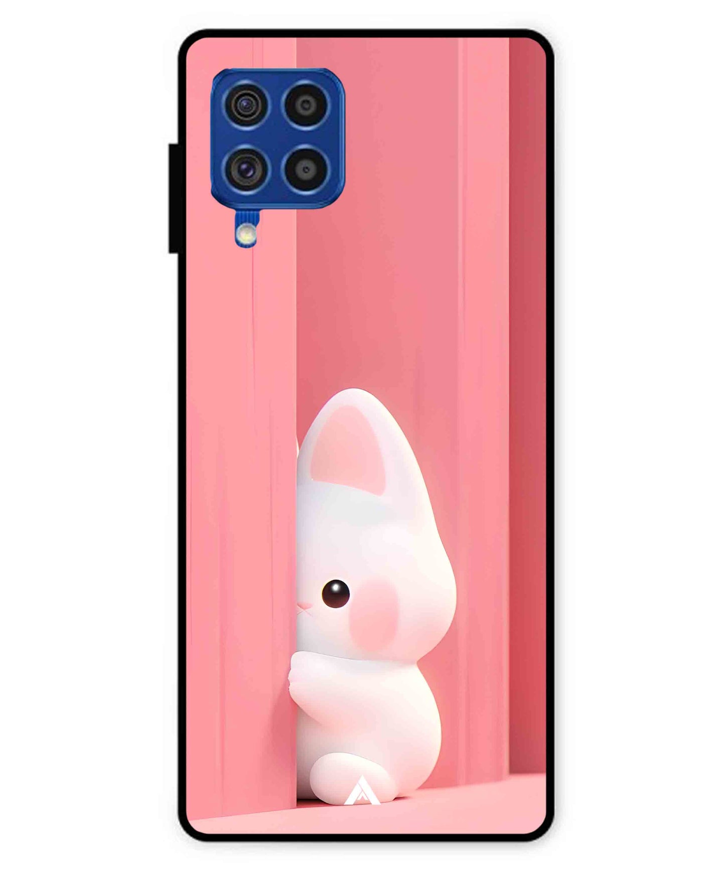 Pink Bunny Metal Back Cover Phone Case for Samsung Galaxy F62