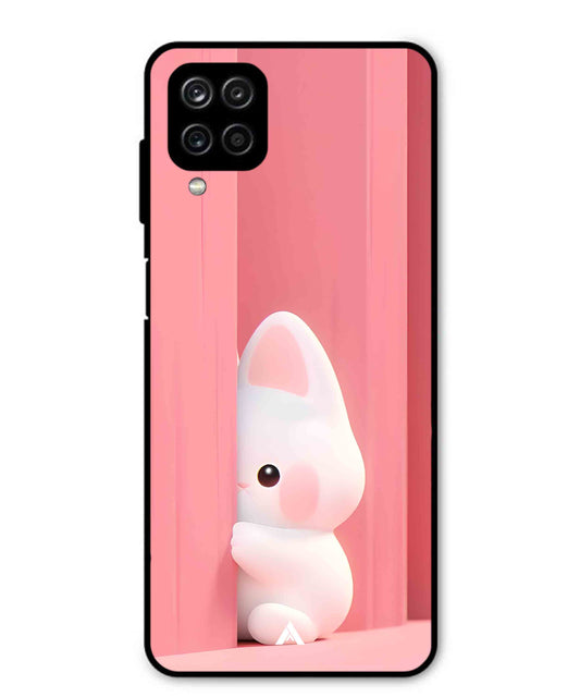 Pink Bunny Metal Back Cover Phone Case for Samsung Galaxy M12