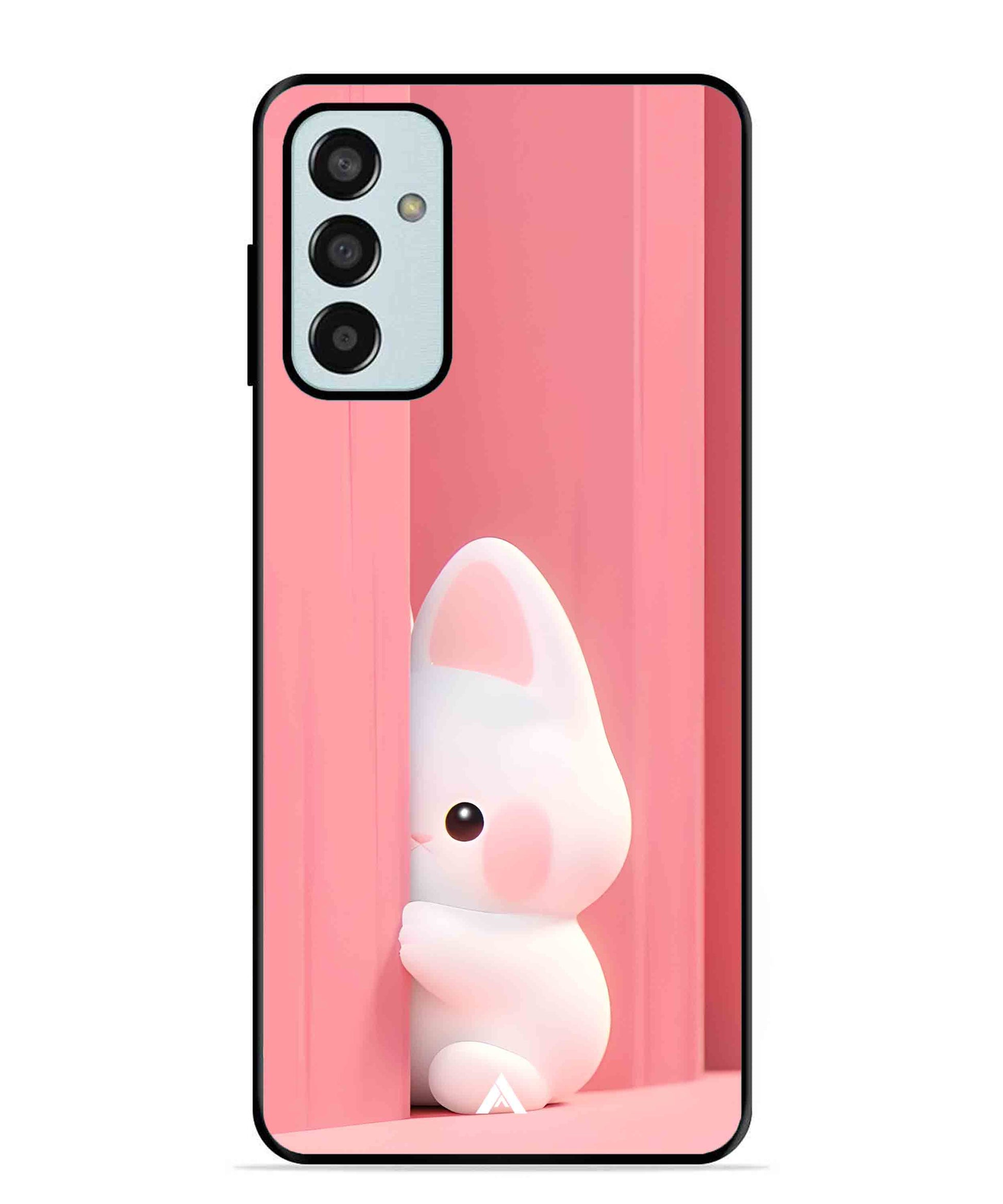 Pink Bunny Metal Back Cover Phone Case for Samsung Galaxy M13 4G