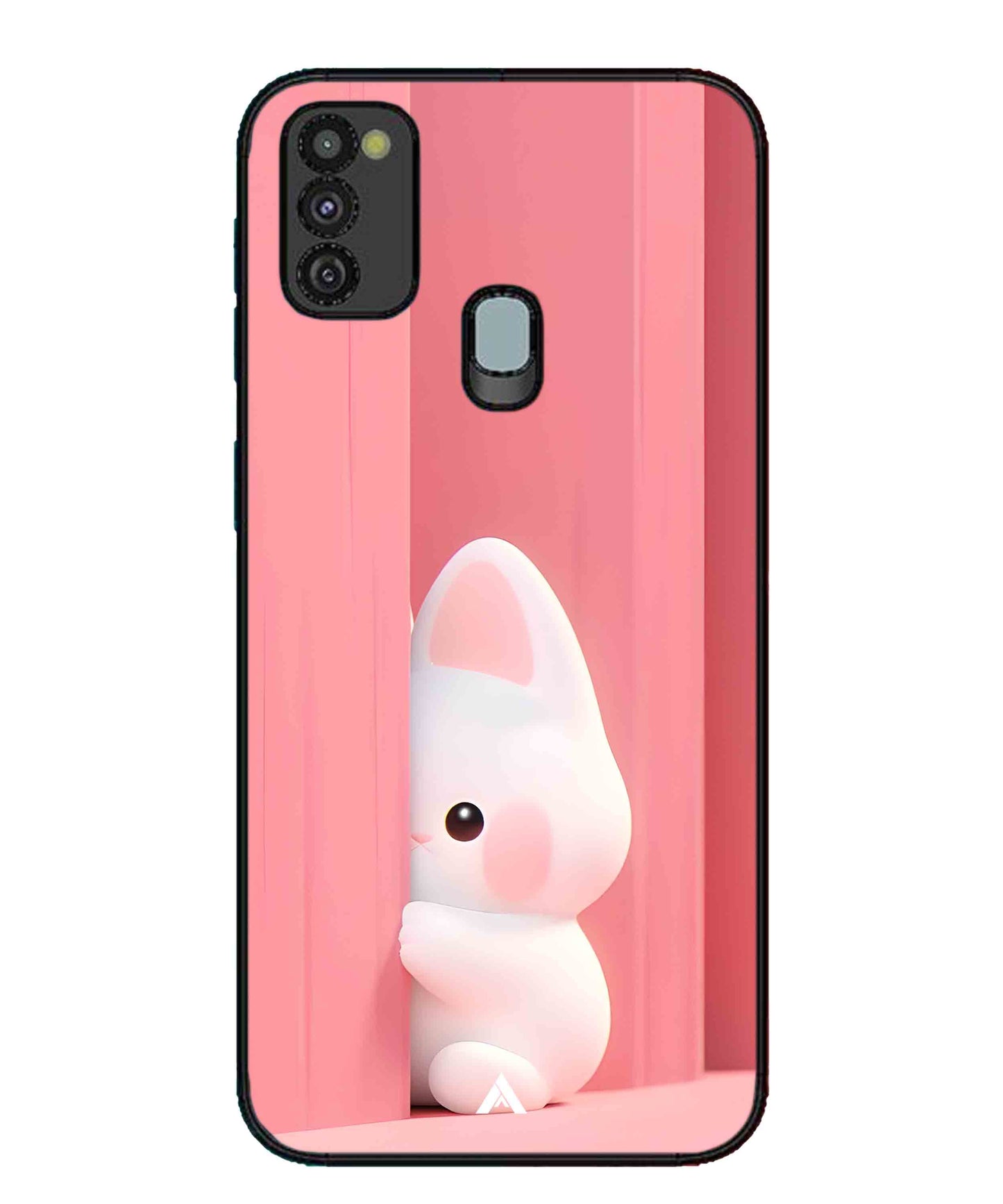 Pink Bunny Metal Back Cover Phone Case for Samsung Galaxy M30s