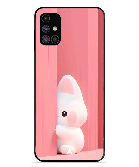 Pink Bunny Metal Back Cover Phone Case for Samsung Galaxy M31s
