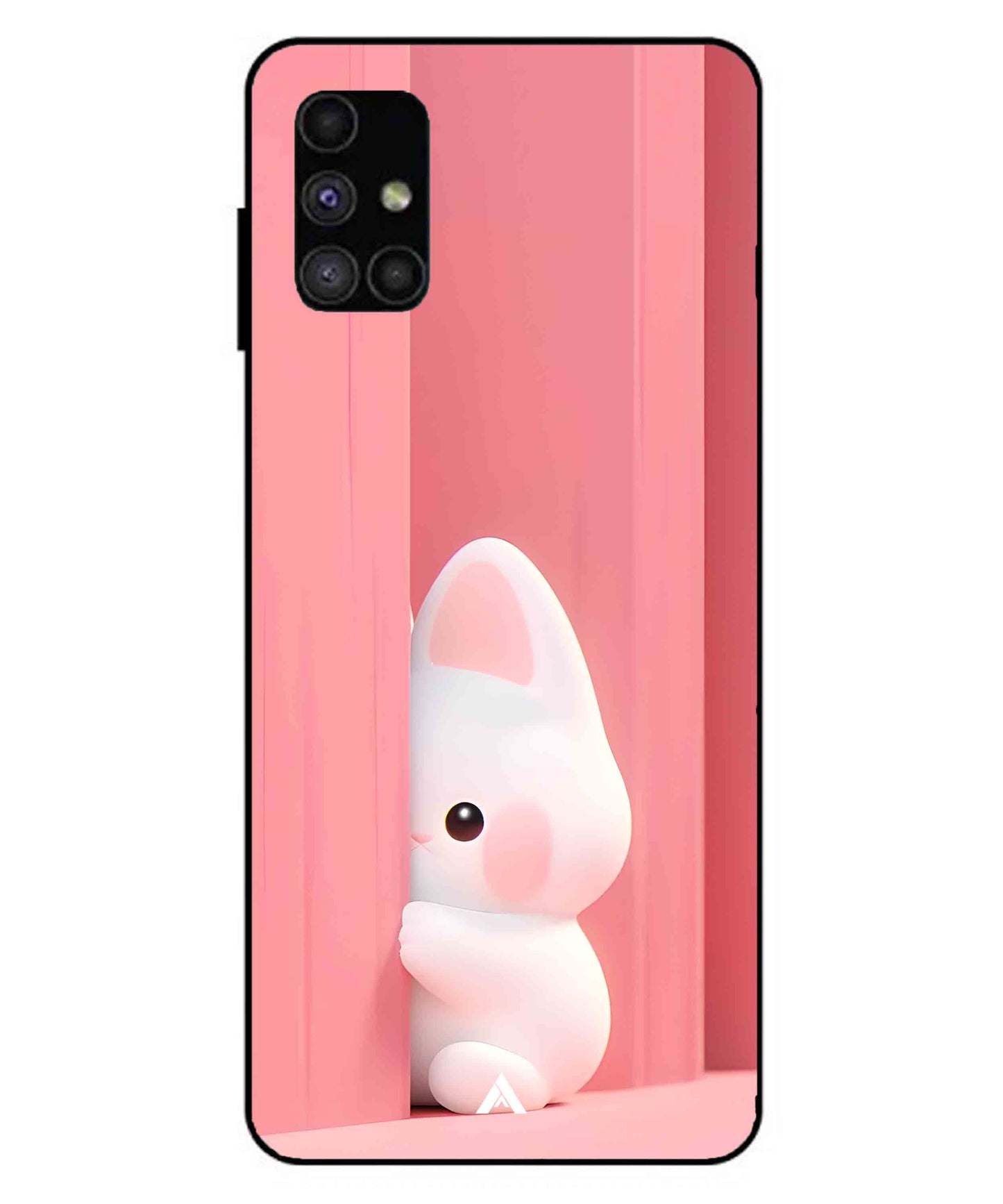 Pink Bunny Metal Back Cover Phone Case for Samsung Galaxy M51