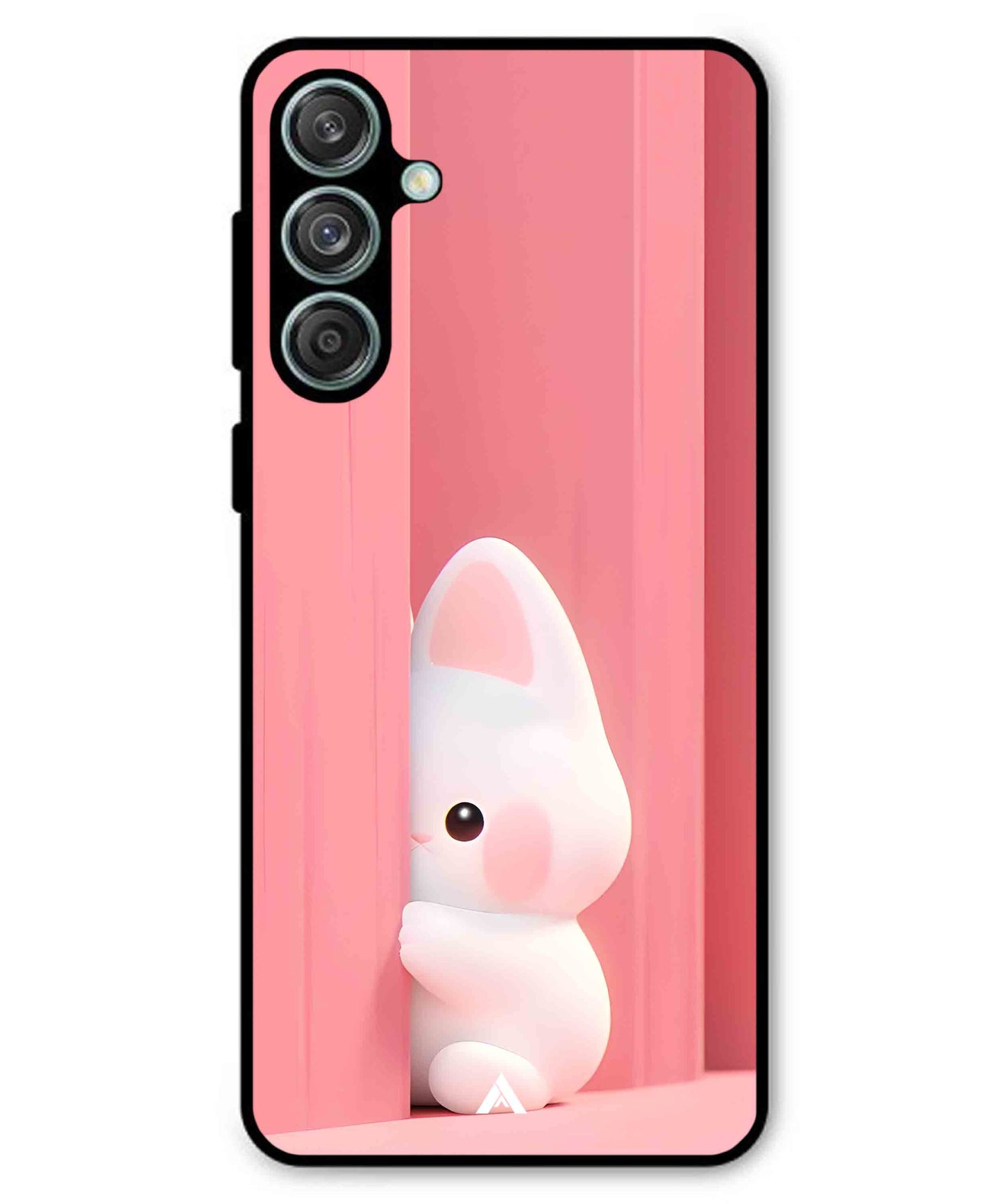Pink Bunny Metal Back Cover Phone Case for Samsung Galaxy M55