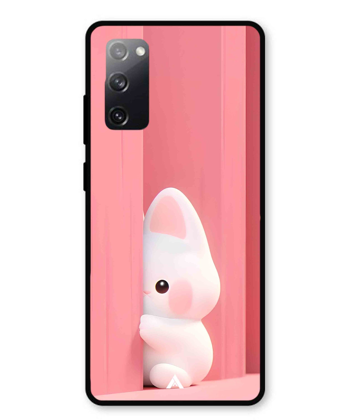 Pink Bunny Metal Back Cover Phone Case for Samsung Galaxy S20 Fe