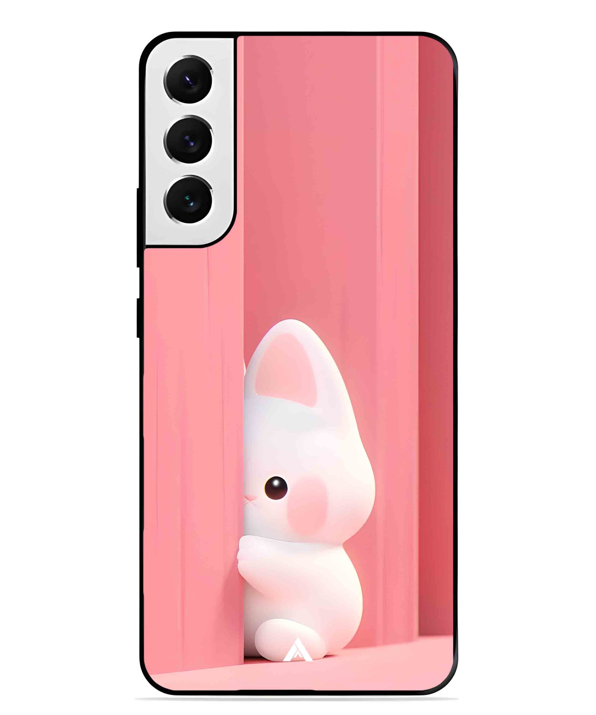 Pink Bunny Metal Back Cover Phone Case for Samsung Galaxy S22