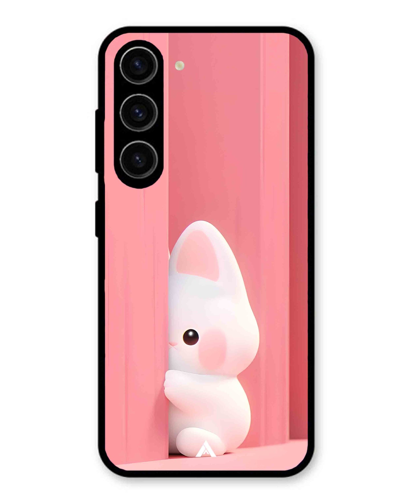 Pink Bunny Metal Back Cover Phone Case for Samsung Galaxy S23