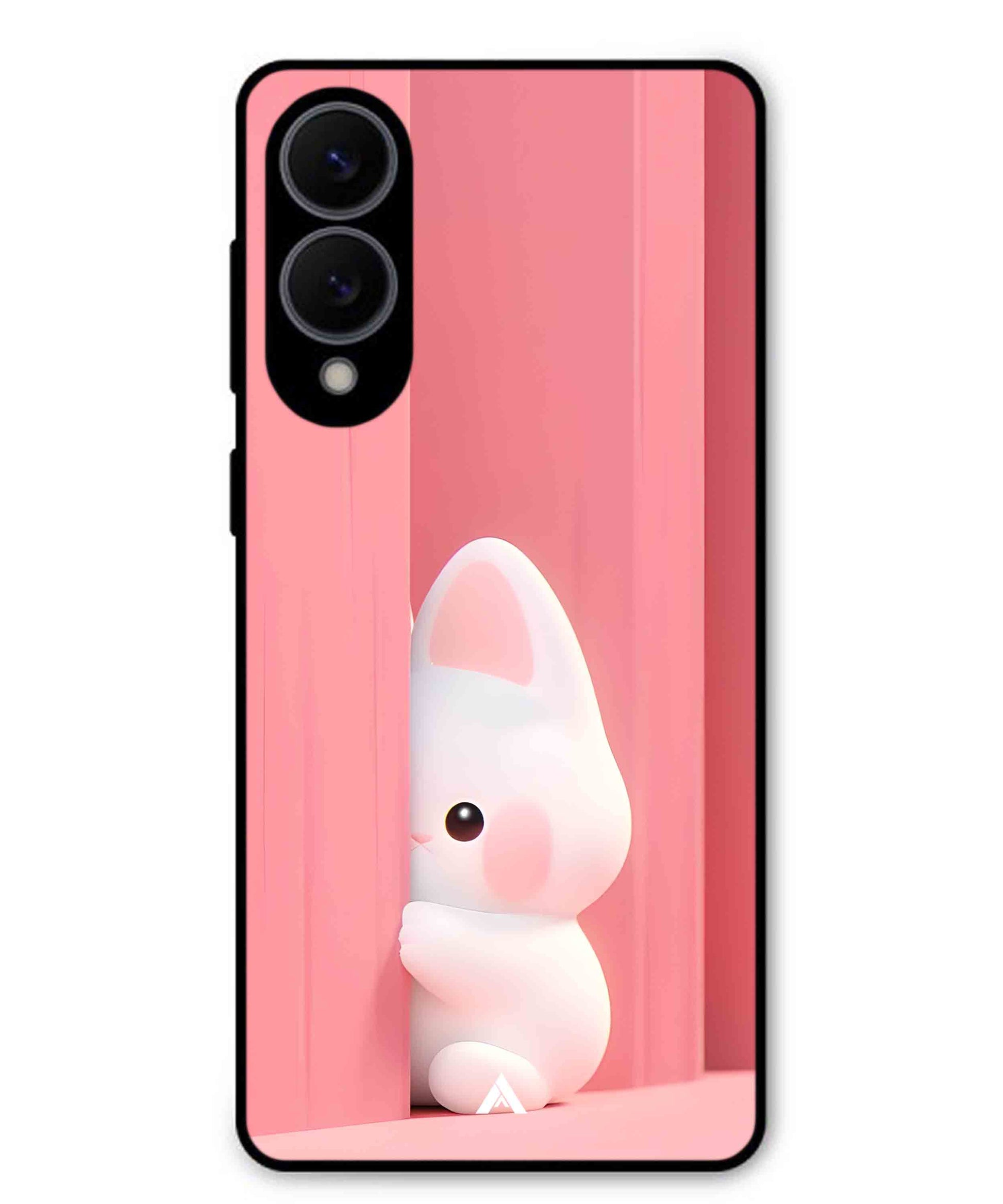 Pink Bunny Metal Back Cover Phone Case for Samsung Galaxy S25 Edge