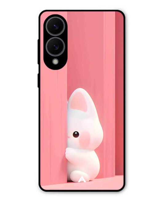 Pink Bunny Metal Back Cover Phone Case for Samsung Galaxy S25 Edge
