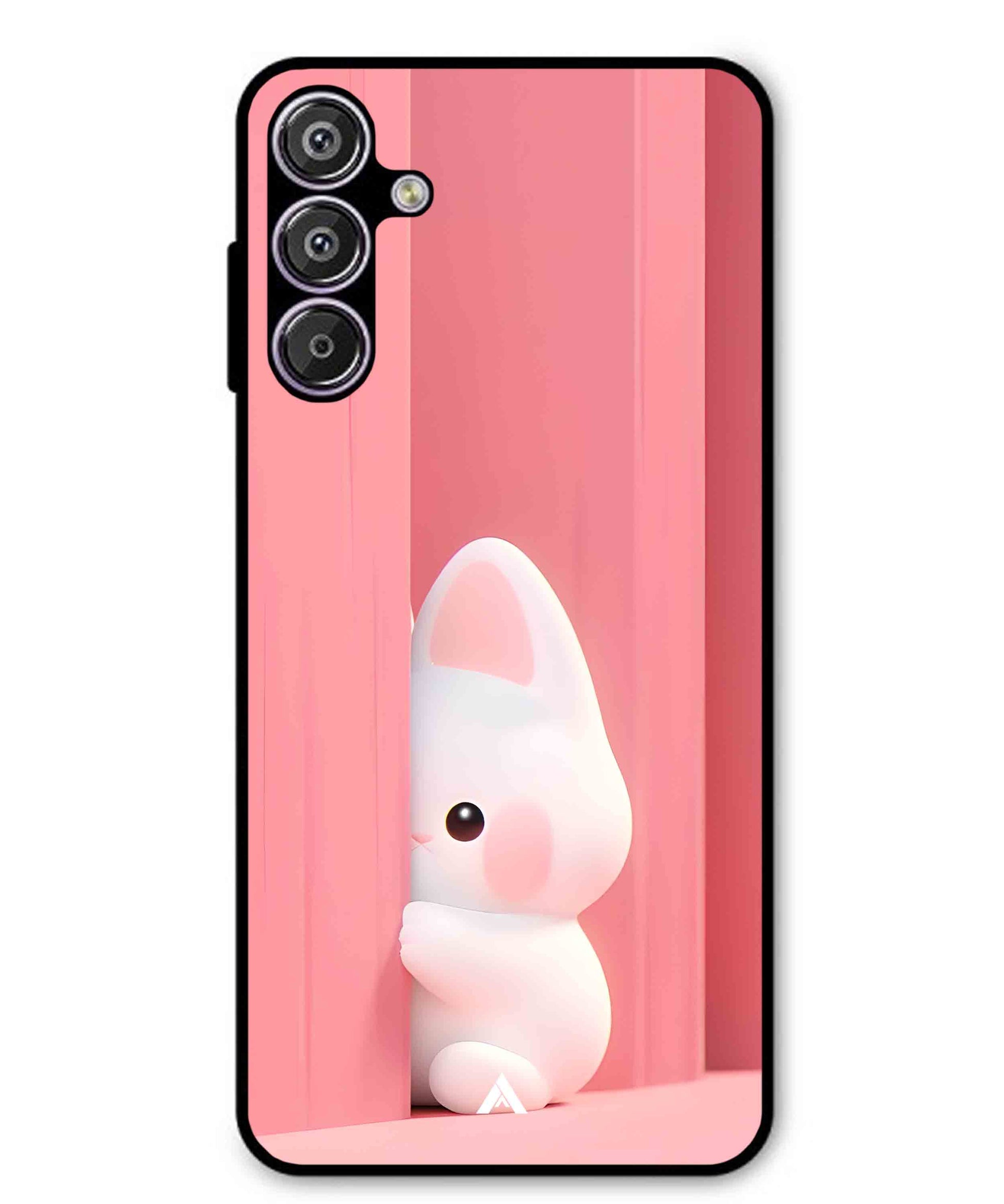 Pink Bunny Metal Back Cover Phone Case for Samsung Galaxy S25 Plus