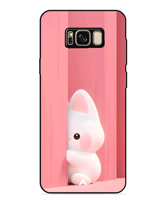 Pink Bunny Metal Back Cover Phone Case for Samsung Galaxy S8 Plus
