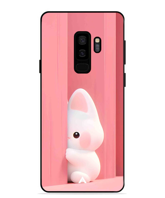 Pink Bunny Metal Back Cover Phone Case for Samsung Galaxy S9 Plus