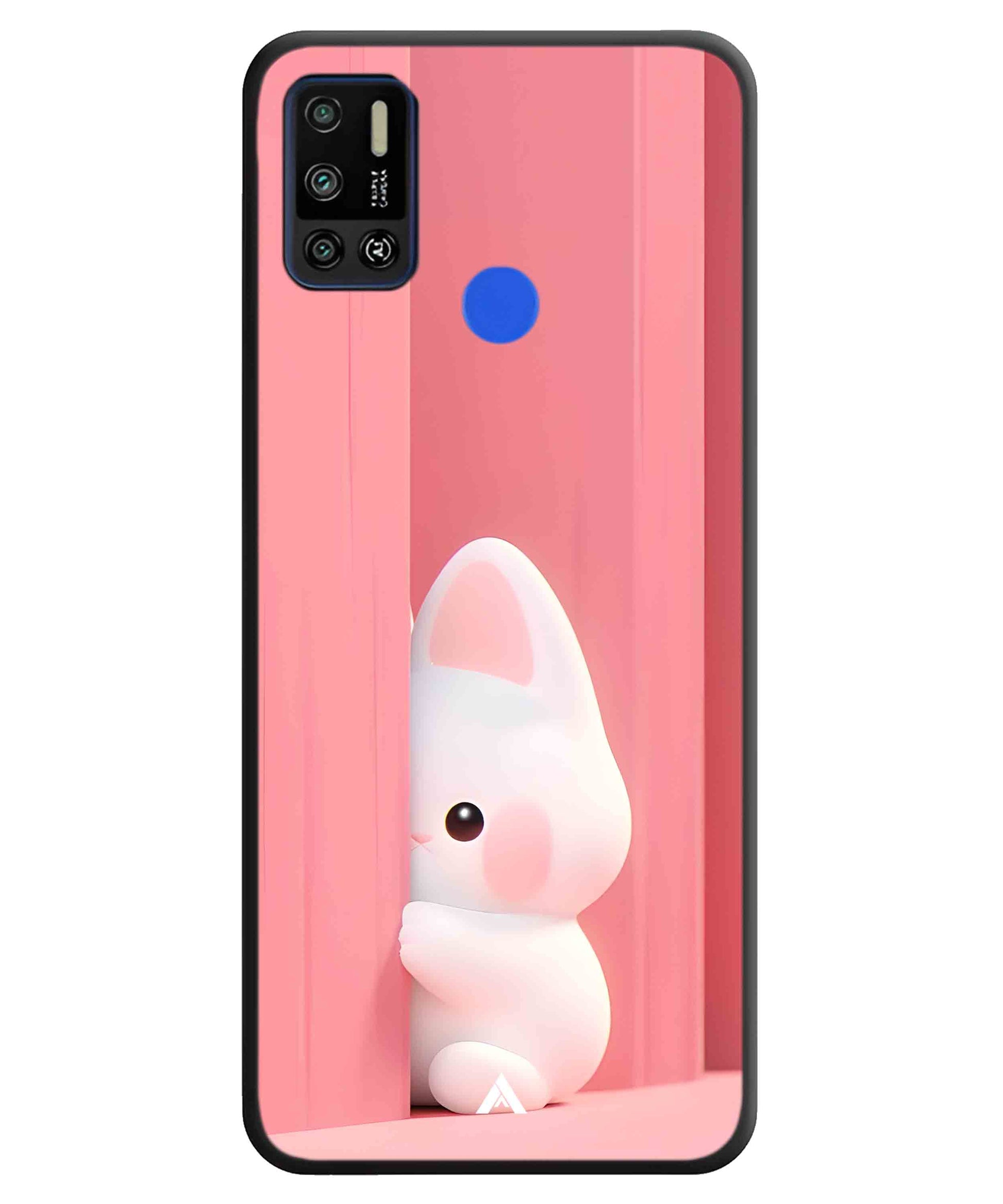 Pink Bunny Metal Back Cover Phone Case for Tecno Spark 6 Air