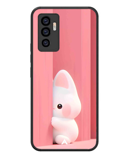 Pink Bunny Metal Back Cover Phone Case for Vivo T1