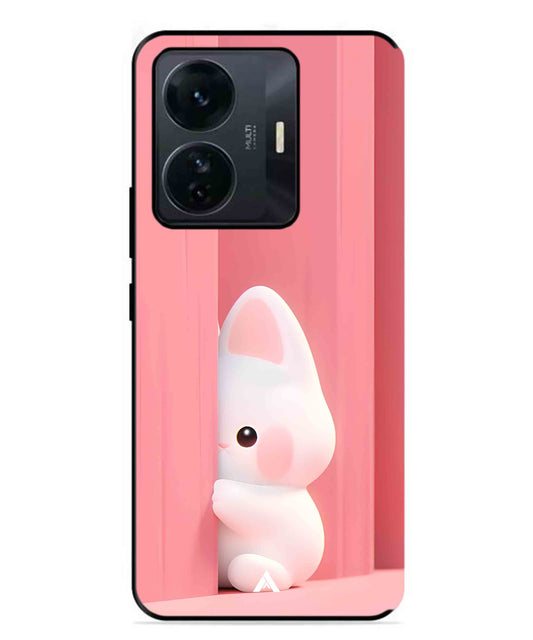 Pink Bunny Metal Back Cover Phone Case for Vivo T1 Pro