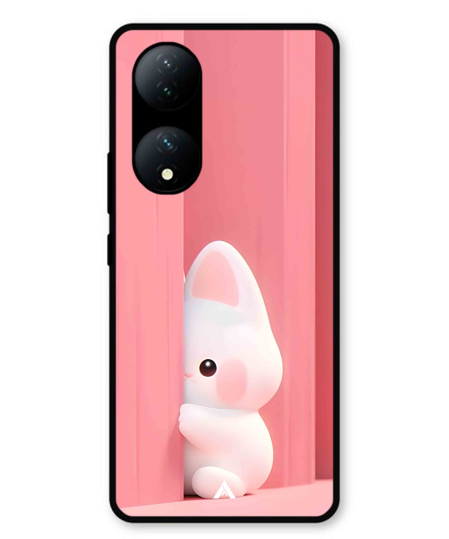 Pink Bunny Metal Back Cover Phone Case for Vivo T2