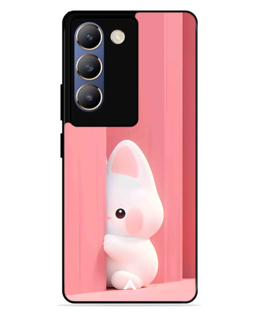Pink Bunny Metal Back Cover Phone Case for Vivo T3