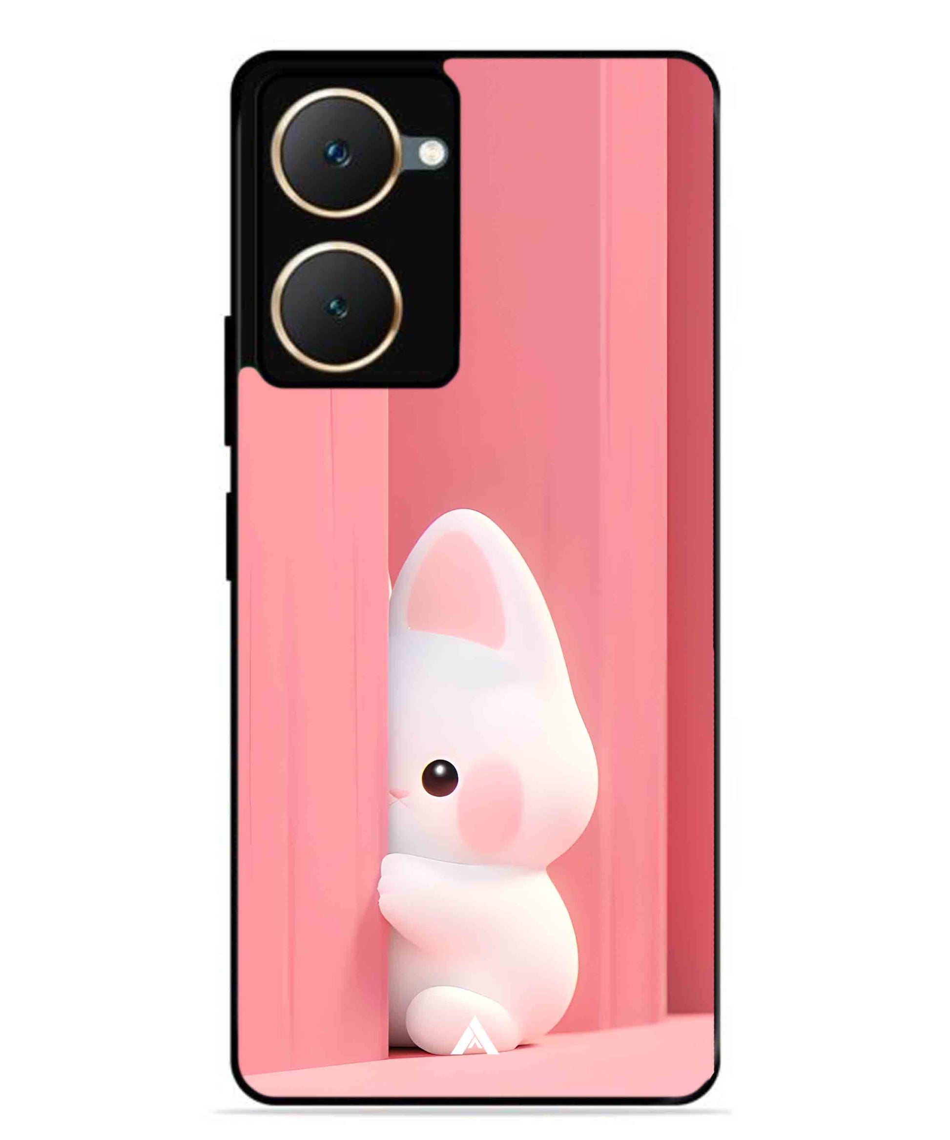 Pink Bunny Metal Back Cover Phone Case for Vivo T3 Lite