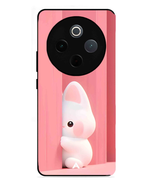 Pink Bunny Metal Back Cover Phone Case for Vivo T4