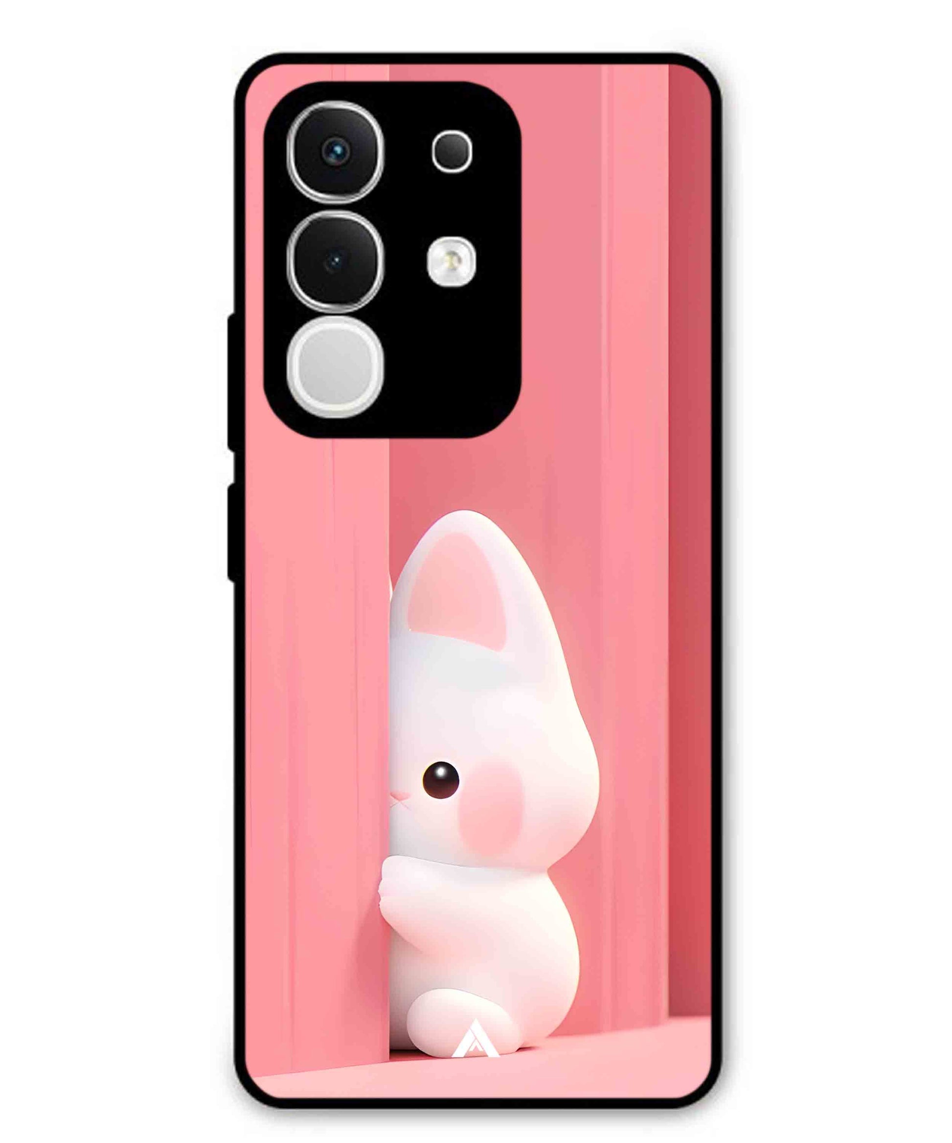 Pink Bunny Metal Back Cover Phone Case for Vivo T4X