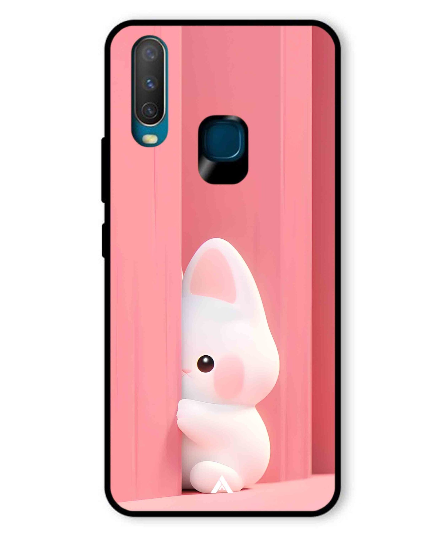Pink Bunny Metal Back Cover Phone Case for Vivo Y17