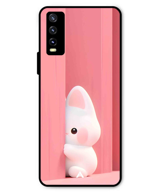 Pink Bunny Metal Back Cover Phone Case for Vivo Y20
