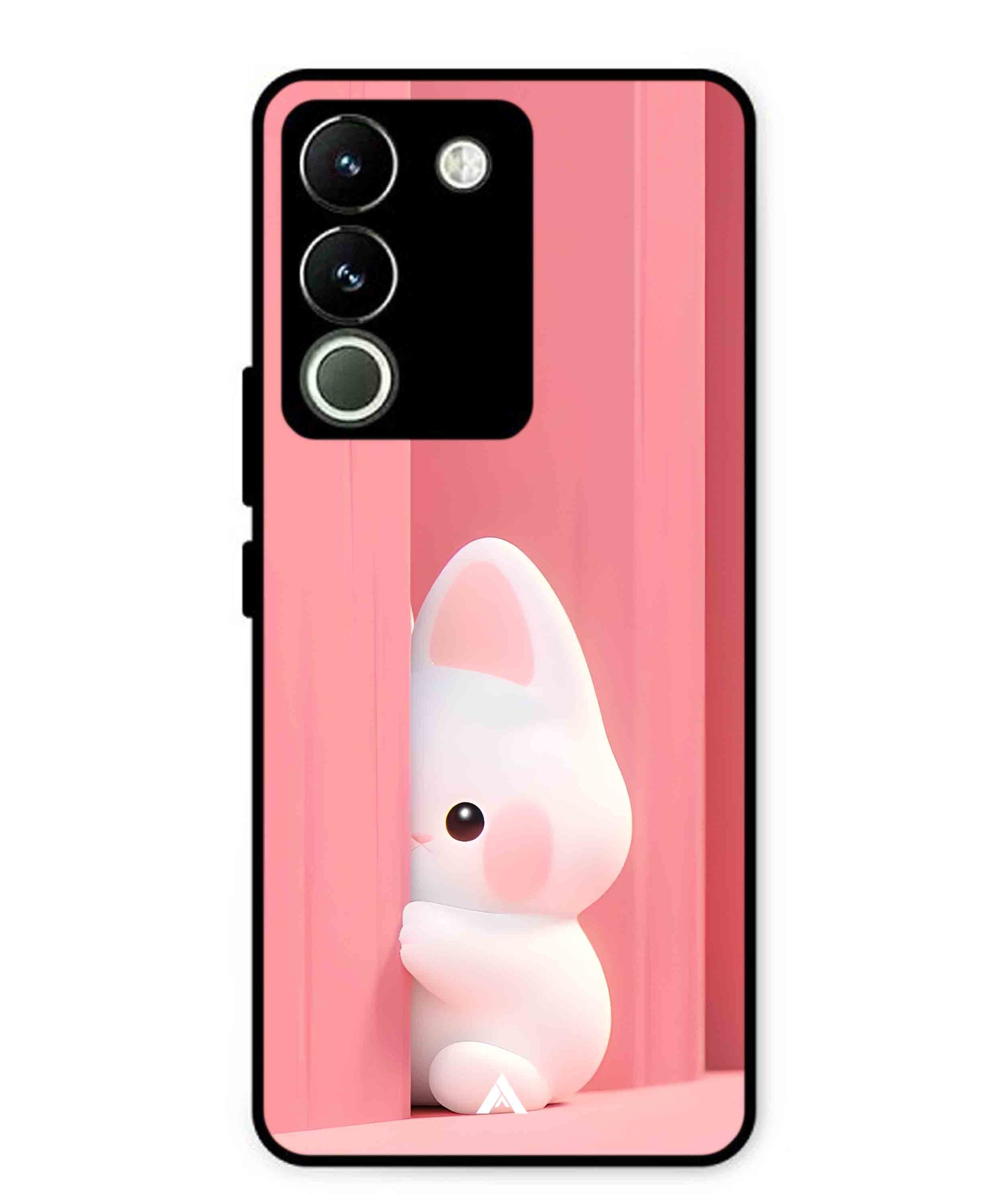 Pink Bunny Metal Back Cover Phone Case for Vivo Y200