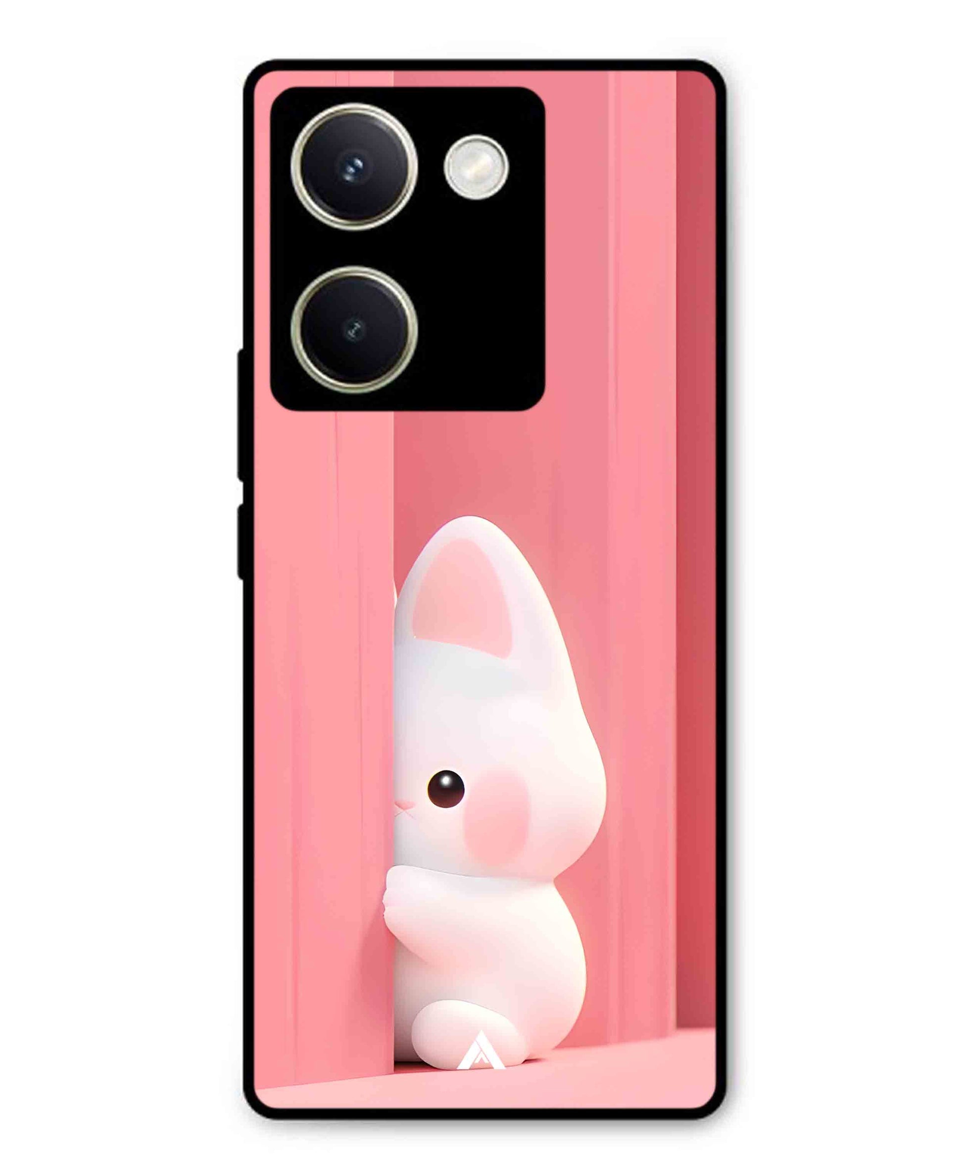 Pink Bunny Metal Back Cover Phone Case for Vivo Y200 Pro