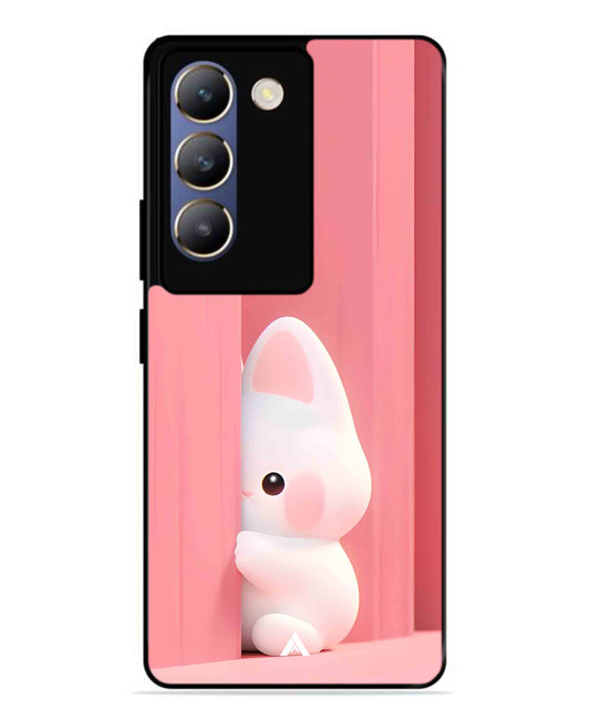 Pink Bunny Metal Back Cover Phone Case for Vivo Y200e