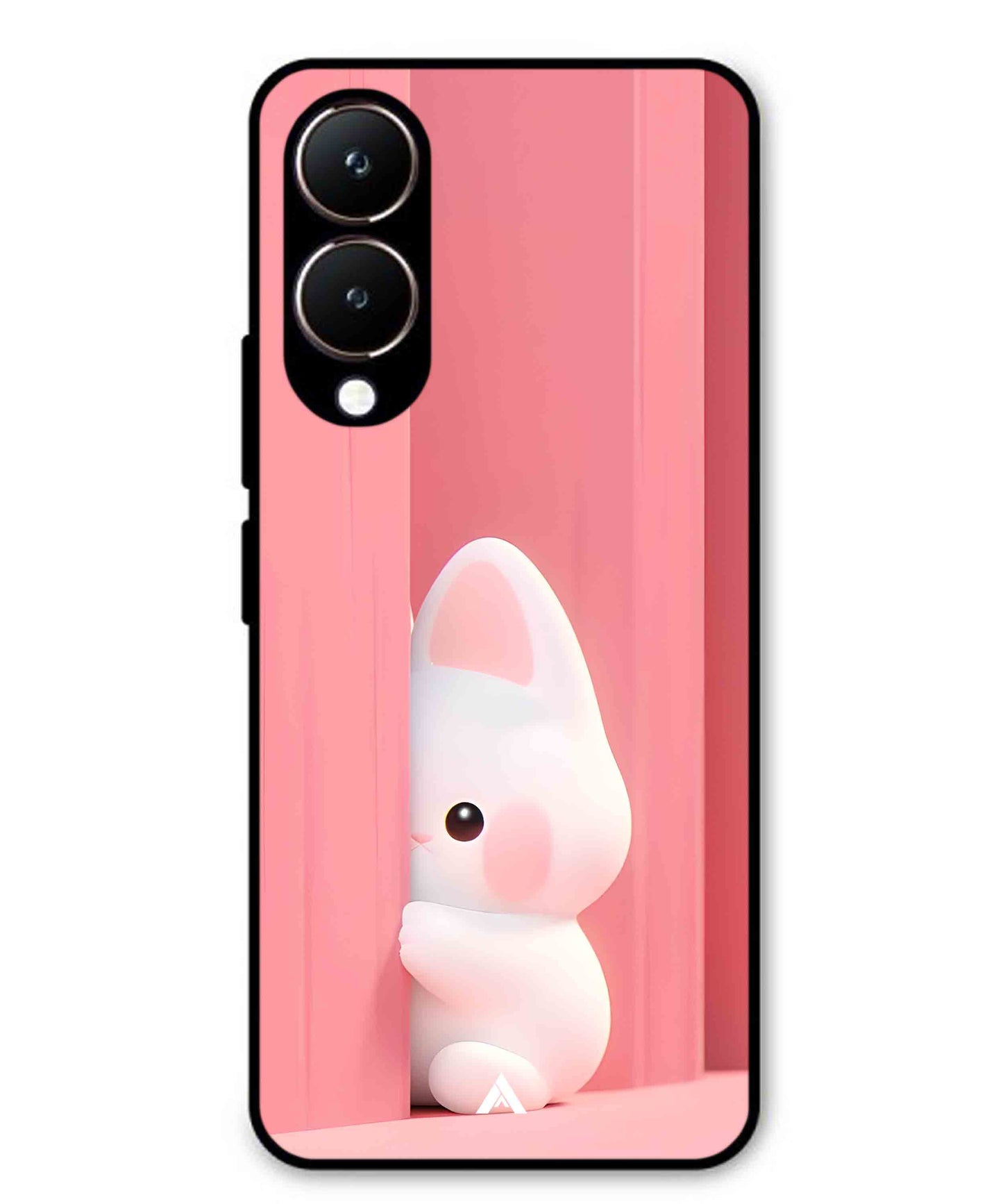 Pink Bunny Metal Back Cover Phone Case for Vivo Y28
