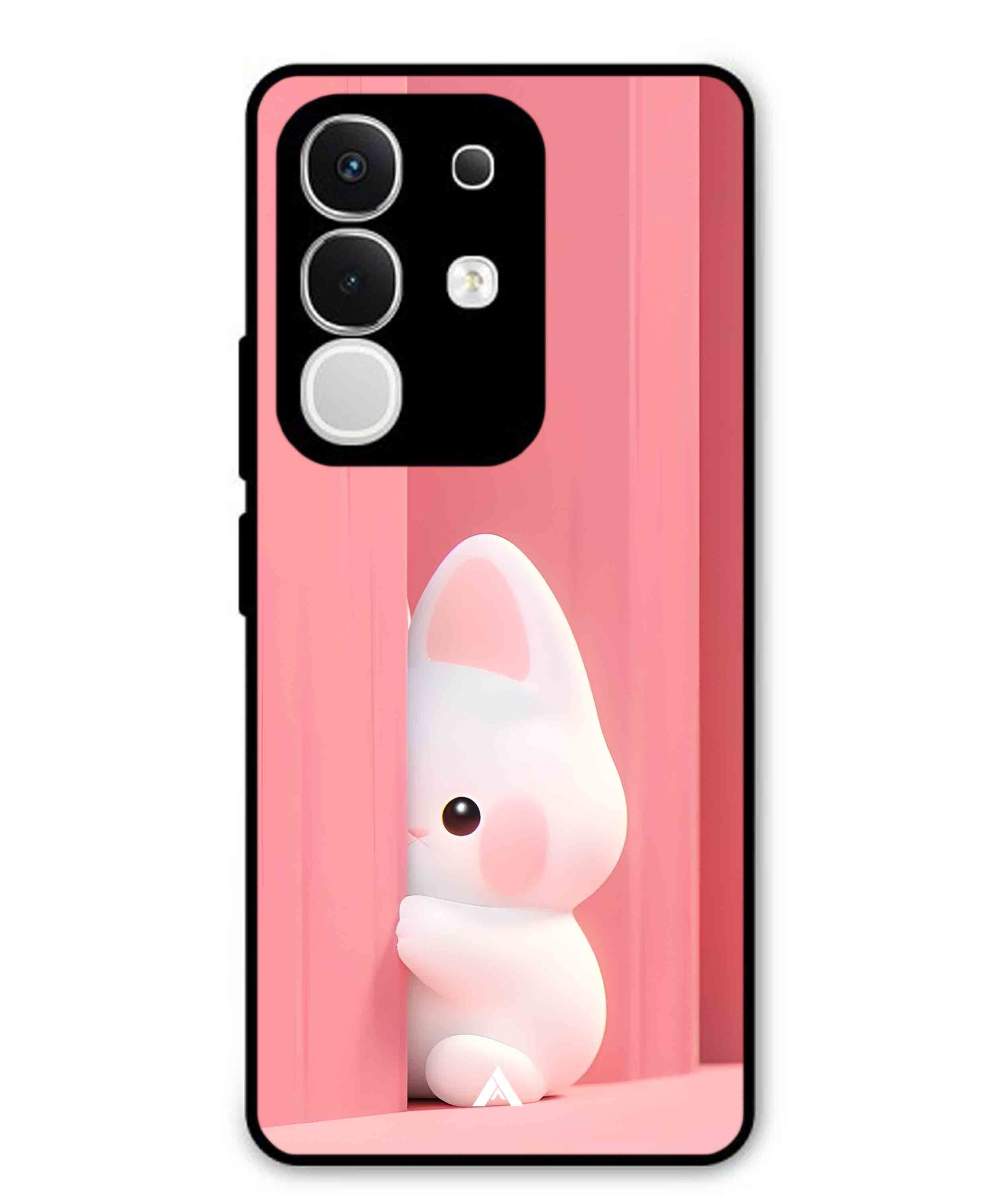 Pink Bunny Metal Back Cover Phone Case for Vivo Y29 4G